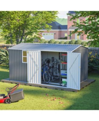 Streamdale 8x12 Ft Storage Shed, Heavy-Duty Steel Building with Window &amp; Vents (Gray