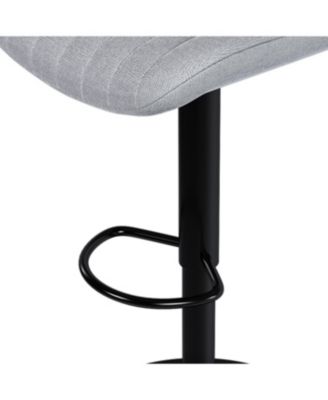 Streamdale Grey Swivel Bar Stools with Adjustable Height (Set of 2)