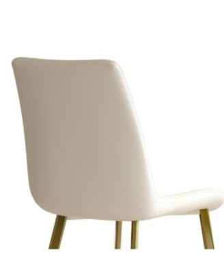 Streamdale Dining Chairs Set of 4, Modern PU Leather Metal Dining Chairs - White