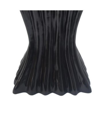 Streamdale Outdoor Side Table, Wave Design End Table, Black