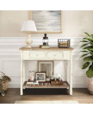 Streamdale Vintage Two-Drawer Console Table with Open Shelf