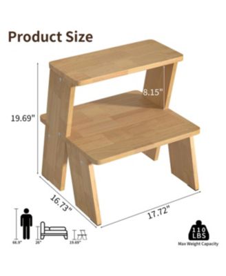 Streamdale 2-Tier Natural Finish Wooden Nightstand/End Table