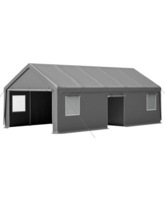 Streamdale 13x26 FT Heavy Duty Carport Canopy w/ Roll-Up Doors, Removable Walls &amp; Windows