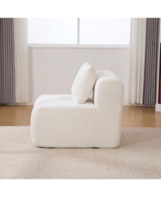 31" Modular Cloud Armless Chair with Ottoman Set, Ivory