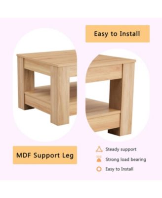 Streamdale Natural Wood Double Layered Coffee Table (MDF)