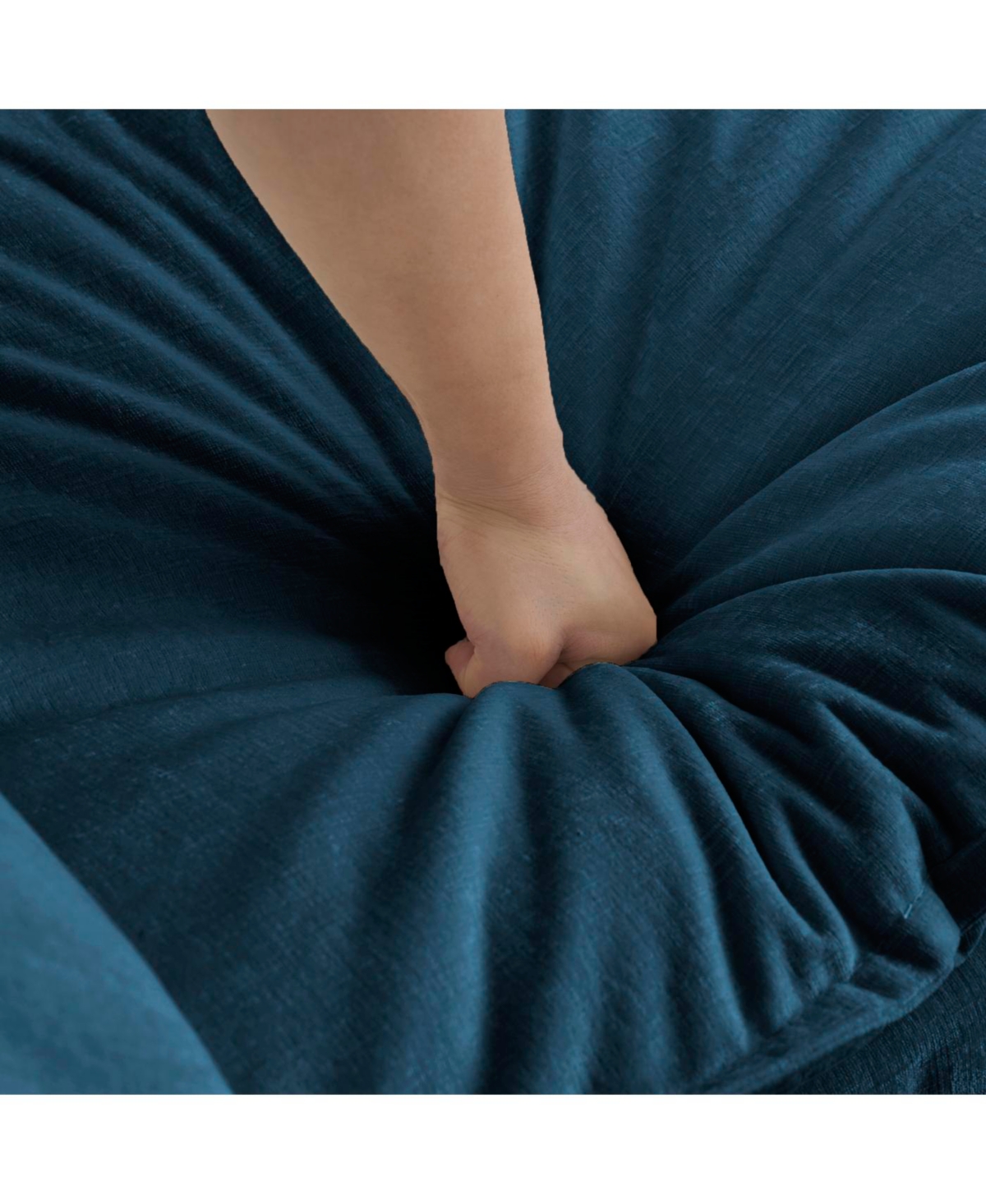 Streamdale Furniture Streamdale Blue Chenille Fabric Ottoman Footrest for 2, 3, and 4 Seater Sofas