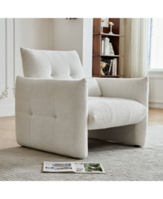 Streamdale Modern Tufted Accent Chair with Velvet Upholstery and Lumbar Pillow