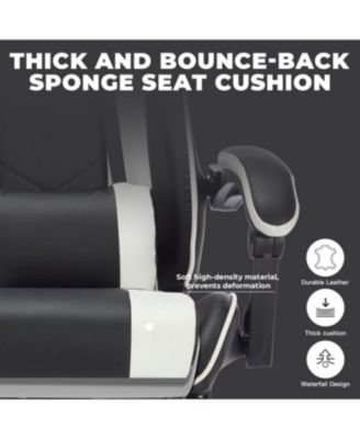 Streamdale Gaming Chair with Footrest, Ergonomic Computer Chair, Black White