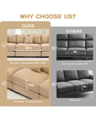 Oversized Cloud Modular Sectional Couch, Convertible, Deep Seat