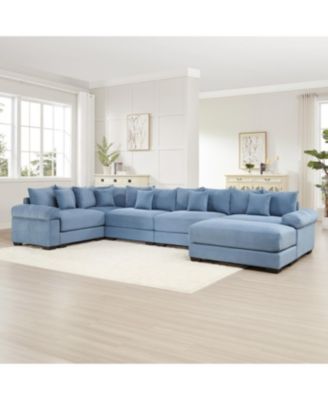 Oversized Cloud Modular Sectional Couch with Ottoman