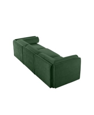 Streamdale Elegant Green Chenille Sofa with Storage Seat, Contemporary 3-Seater Fabric Couch