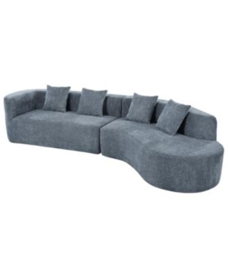 Streamdale Modern Curved Sectional Sofa with Pillows