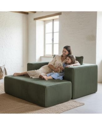 Streamdale Modern 3-Seat Modular Chenille Sectional with Low-Profile Design