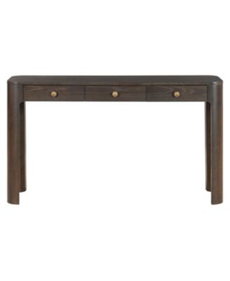 Streamdale Rustic Console Table with Curved Corners, 3 Drawers