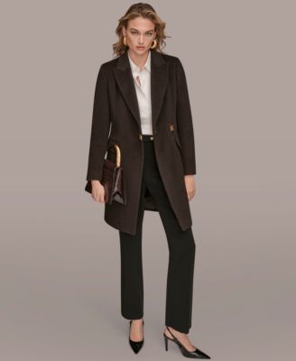 Women's Buttoned Notch Collared Coat