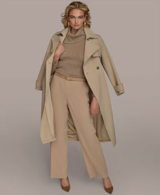 Women's Belted Notched-Collar Trench Coat
