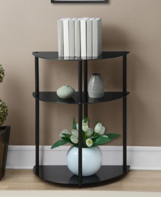 12" Glass Half-Circle Entryway Hall Table