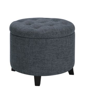 17" Plywood Round Storage Ottoman