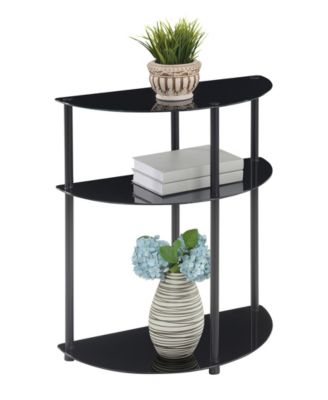 12" Glass Half-Circle Entryway Hall Table
