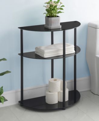 12" Glass Half-Circle Entryway Hall Table