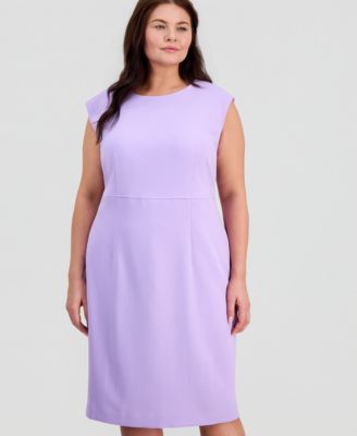 Plus Size Sleeveless Crepe Sheath Dress