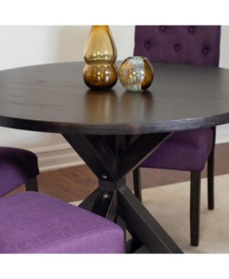  35" Round Dining Table & 4 Chairs Set - Mid-Century Modern Glass Top