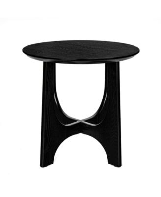 25 Inch Round Wooden End Table and Side Table