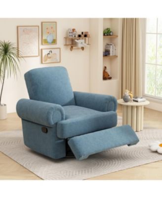 Manual Recliner Sofa Swivel Rocker Chair with Adjustable Backrest
