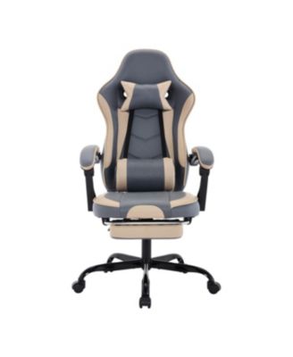 Gaming Chair with Footrest and Massage Lumbar Support