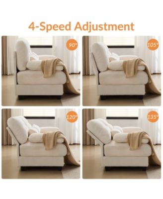 93" 3+1 Seater Sofa w/ Ottoman, Adjustable Backrest