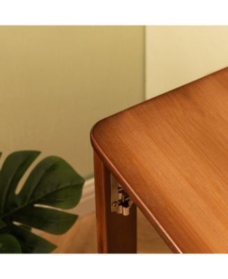 Bamboo Folding Desk - Space-Saving Computer Desk for Small Spaces (Brown)