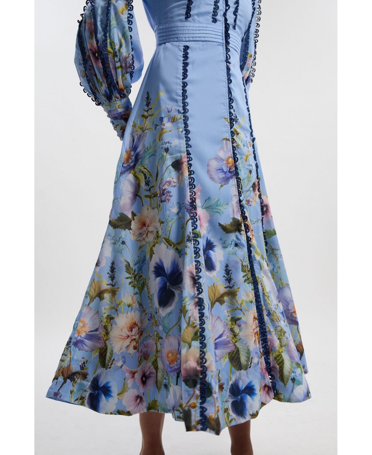 Karen Millen Women's Trailing Floral Woven Plunge Maxi Dress