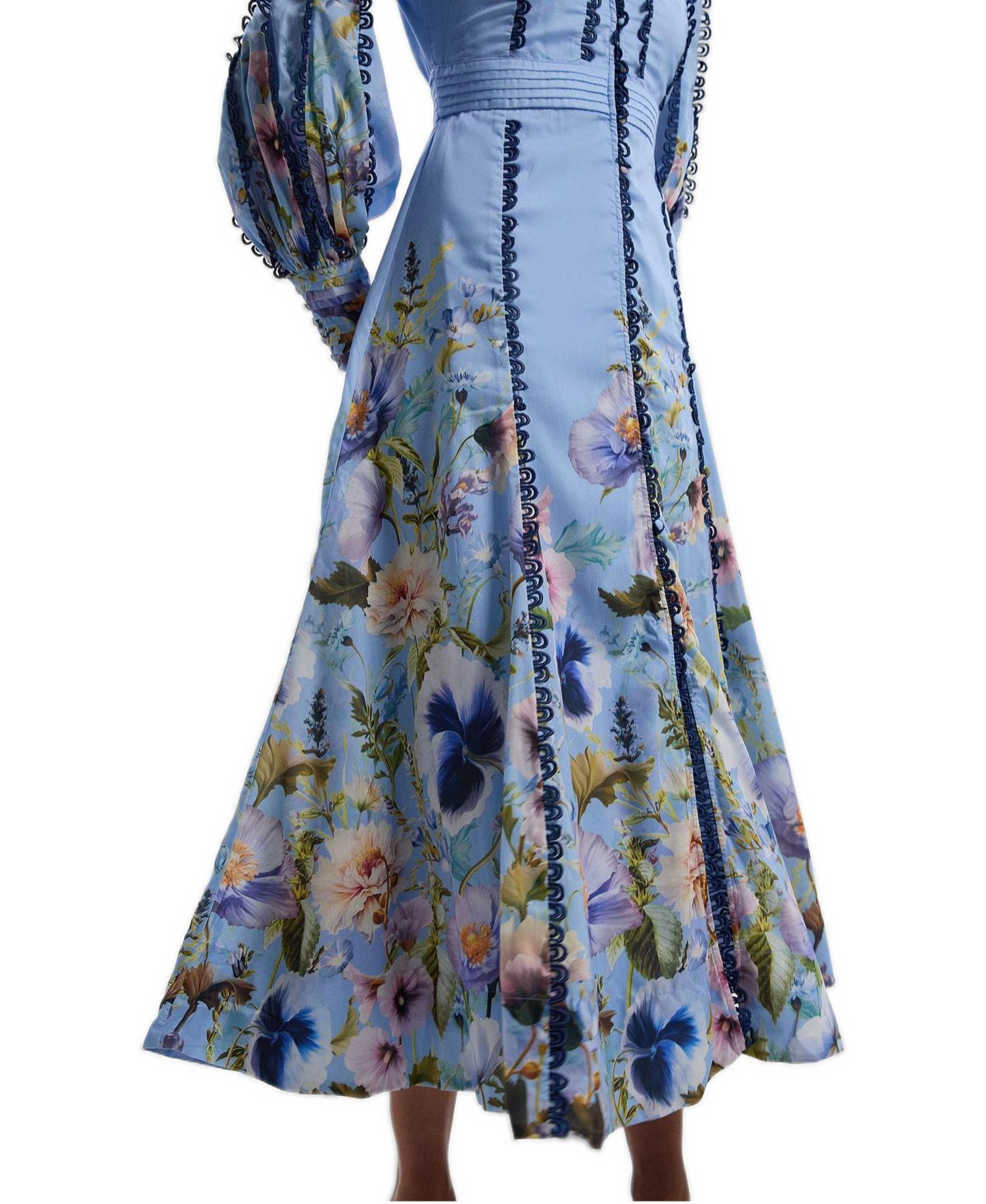 Women's Trailing Floral Woven Plunge Maxi Dress