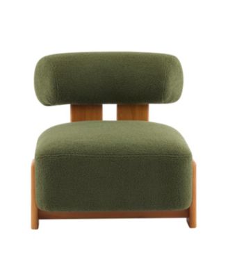 Modern Boucle Lounge Chair with Solid Wood Frame