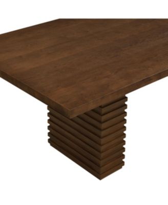 Walnut Finish Industrial Dining Table Seats 6-10
