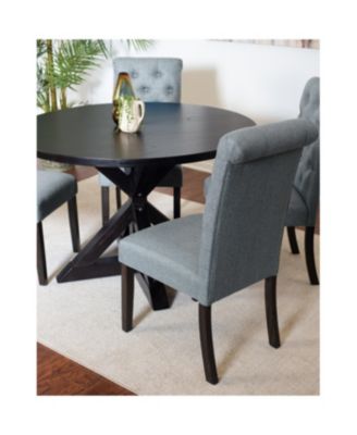 5-piece Dining Set, Cross-Buck Dining Table with 4 Stylish Chairs