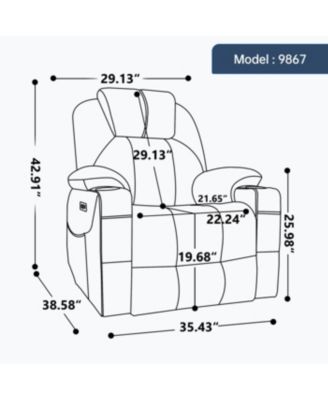 Power Lift Recliner Chair, 350 LBS Capacity, 8-Point Massage, Heating, USB/Type-C, Grey