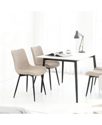 Dining Chair Set, 4 Modern Chairs, Soft-Seated with Padded Backrests