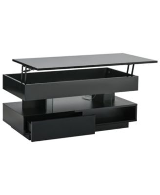  Lift Top Coffee Table with Hidden Storage & LED Lights