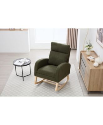 Teddy Fabric Leisure Rocking Chair with Footstool