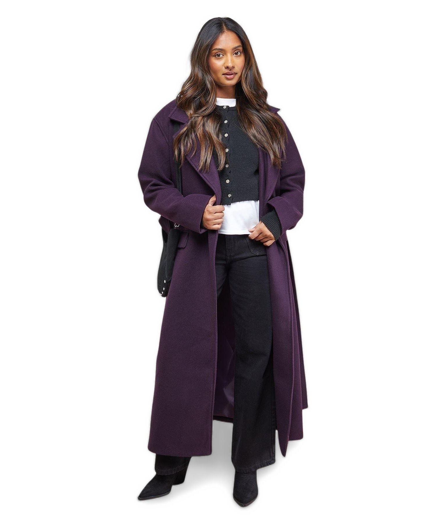 Women's Tie Belt Detail Midi Coat
