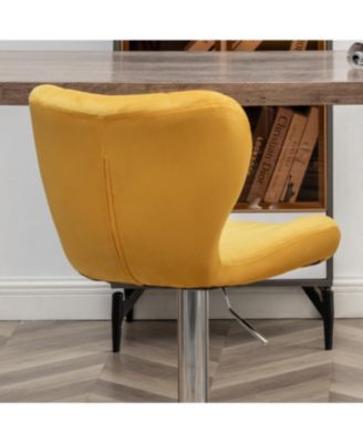 Streamdale Upholstered Adjustable Swivel Barstools in Yellow, Set of 2