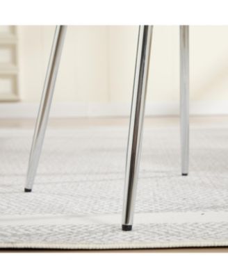 Streamdale Modern Design Chair, White Velvet, Set of 2