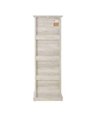 Streamdale Modern Tall Storage Cabinet with Glass Doors & Shelves - White Finish