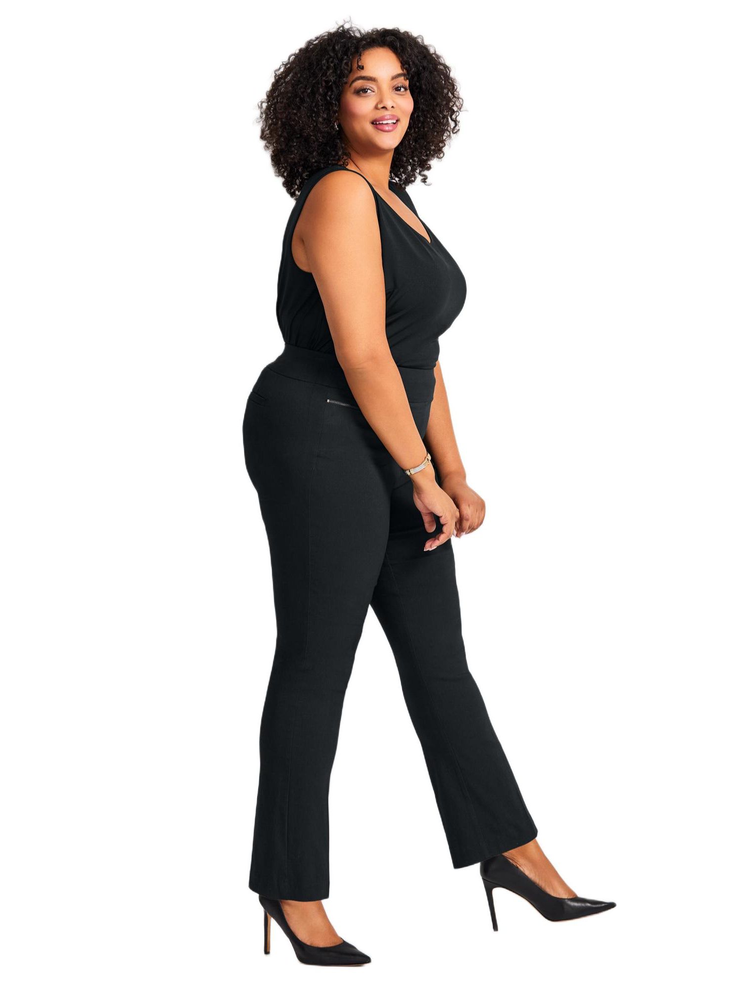 Women's Plus Size Petite Super Stretch Zip Pant