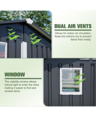 Streamdale Metal Outdoor Storage Shed 6FT x 4FT, Steel Utility Tool Shed for Backyard Garden Patio Lawn, Gray