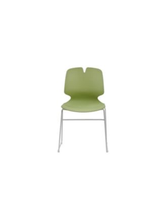 Streamdale Modern Stacked Office Chairs Set of 4 (Green/Grey) - Polypropylene, 180KG Cap