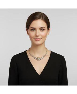 Sterling Silver 14K Gold-Plated Cubic Zirconia Leopard Necklace