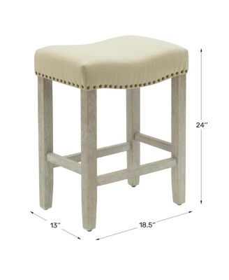 24" Upholstered Saddle Seat Counter Stool (Set of 2)