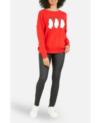 Women's Festive Penguin Knitted Sweater